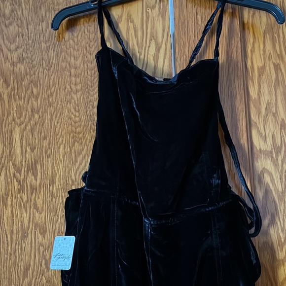 Free People 90s Forever Overall Crushed Velvet Size M - Picture 8 of 11